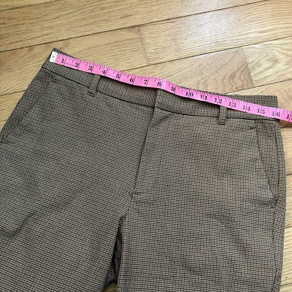 Gap Pants Womens 10 Slim Fit Brown Plaid Check Career Fall Transitional Autumn - Picture 8 of 11